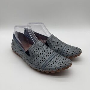 Spring Step Fusaro Leather Slip-On Comfort Shoes Eyelets Blue EU 39 / US 8.5